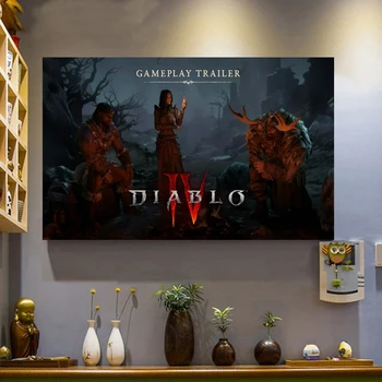 Diablo 4 Video Hry, Plagát Plátno Tlačiť Domáce Dekorácie Maľba (Bez Rámu)