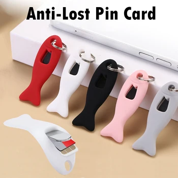 1Set Anti-Strata Pin Karty Sim Ihly Držiak s úložným Prípade Kľúčový Nástroj Mobilný Telefón Vysunúť Pin Sim Kartu Vyhadzovací Kolík Keyring