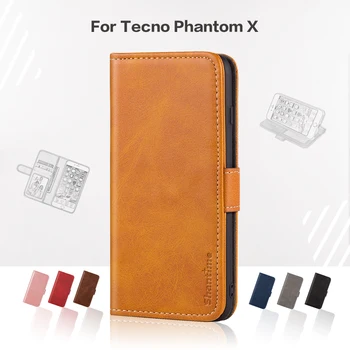 Vyklápací Kryt Pre Telefón Phantom X Obchodného Prípadu Luxusné Kožené S Magnetom Peňaženky Prípade Tecno Phantom X Kryt Telefónu