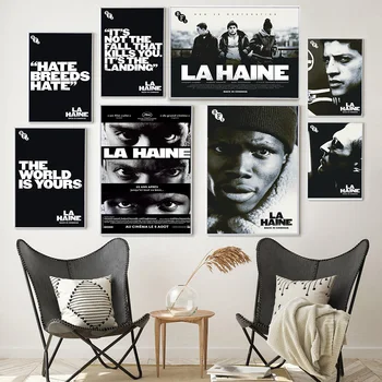 La Haine Dráma Film Art Print Moderné Plagát, Video Miestnosť Kina Samolepky Na Stenu Filmové Plátno Na Maľovanie Interiéru
