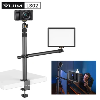 VIJIM LS02 Multi Stôl Svorky Montáž Stojana 124CM Nastaviteľné S Stolový Stojan 360° Odnímateľné Ballhead pre LED Svetlo DSLR Fotoaparát