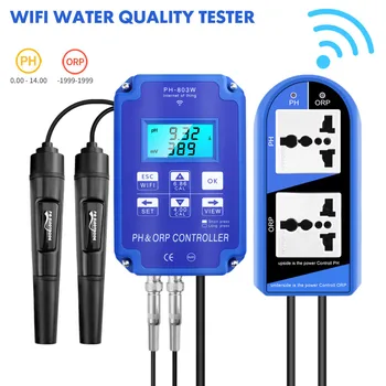 WiFi Digitálny PH Meter 2 V 1 PH&ORP Radič BNC Vymeniteľná Sonda Kvality Vody Tester pre Hydroponics, Akvárium 110V/220V